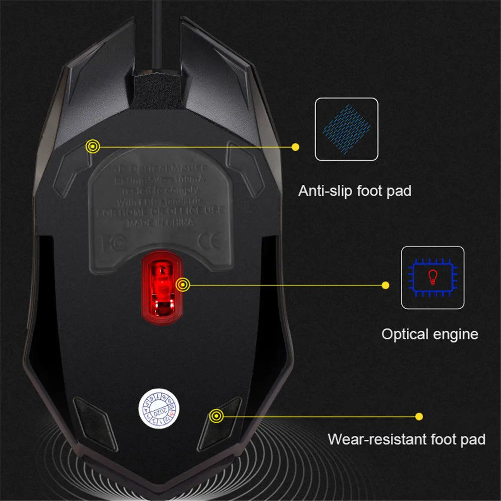 E-Sports USB Wired Mouse Colorful LED Gaming Mouse