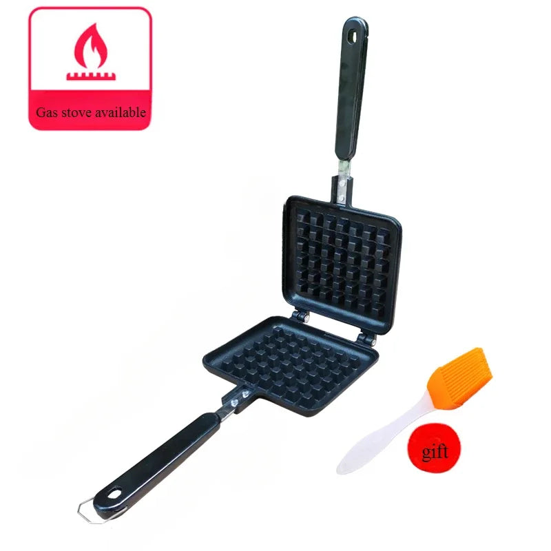 Household Gas Waffle Mold Cake Bread Waffle Machine Baking Tray Double-sided Non Stick Pan Baking Grid Cake Machine