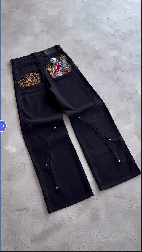 Y2K Distressed Wide Leg Jeans