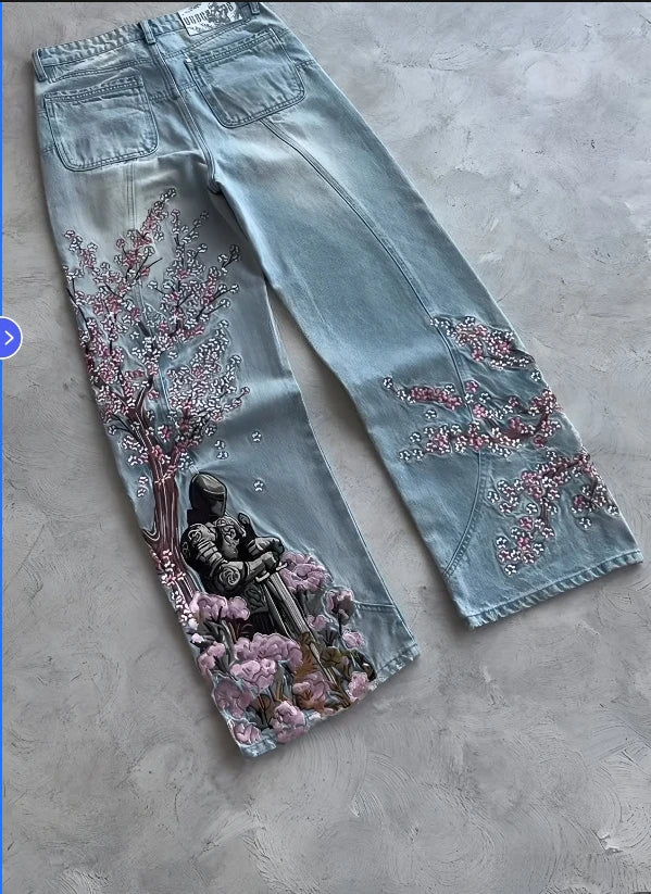 Y2K Distressed Wide Leg Jeans