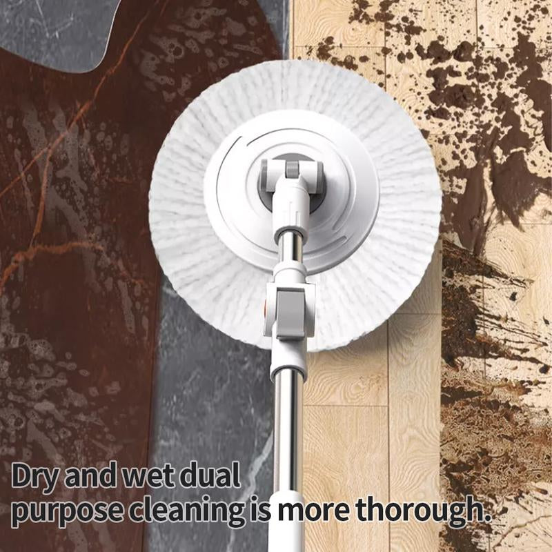 360° Spin Mop and Bucket Set with 2 Microfiber Refills, a Stainless Steel Adjustable Telescopic Pole, and a Plastic Bucket for Household General Cleaning. Wipes Steam Mop Roll Mop Magic Eraser Mop Super Mop