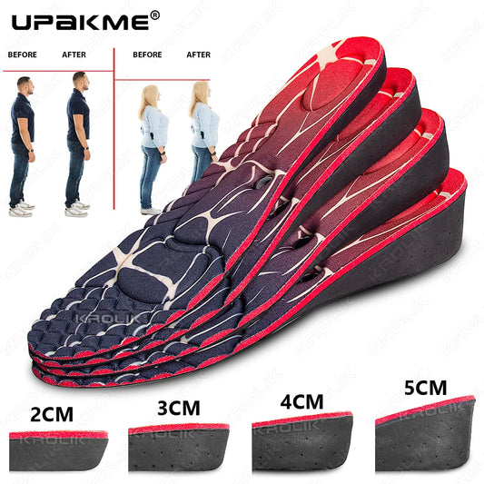 Magnet Massage invisiable Height Increase Insoles for Men Women  Arch Support Lift Elevator Shoes Pads 2-5CM up Heighten Lift