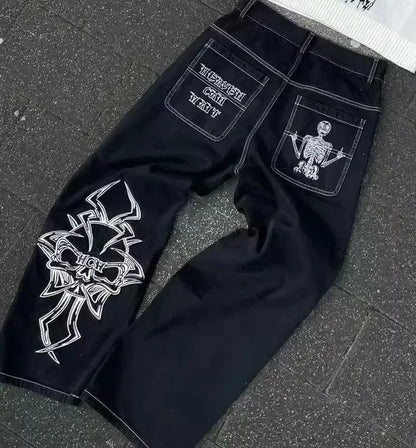 Y2K Distressed Wide Leg Jeans