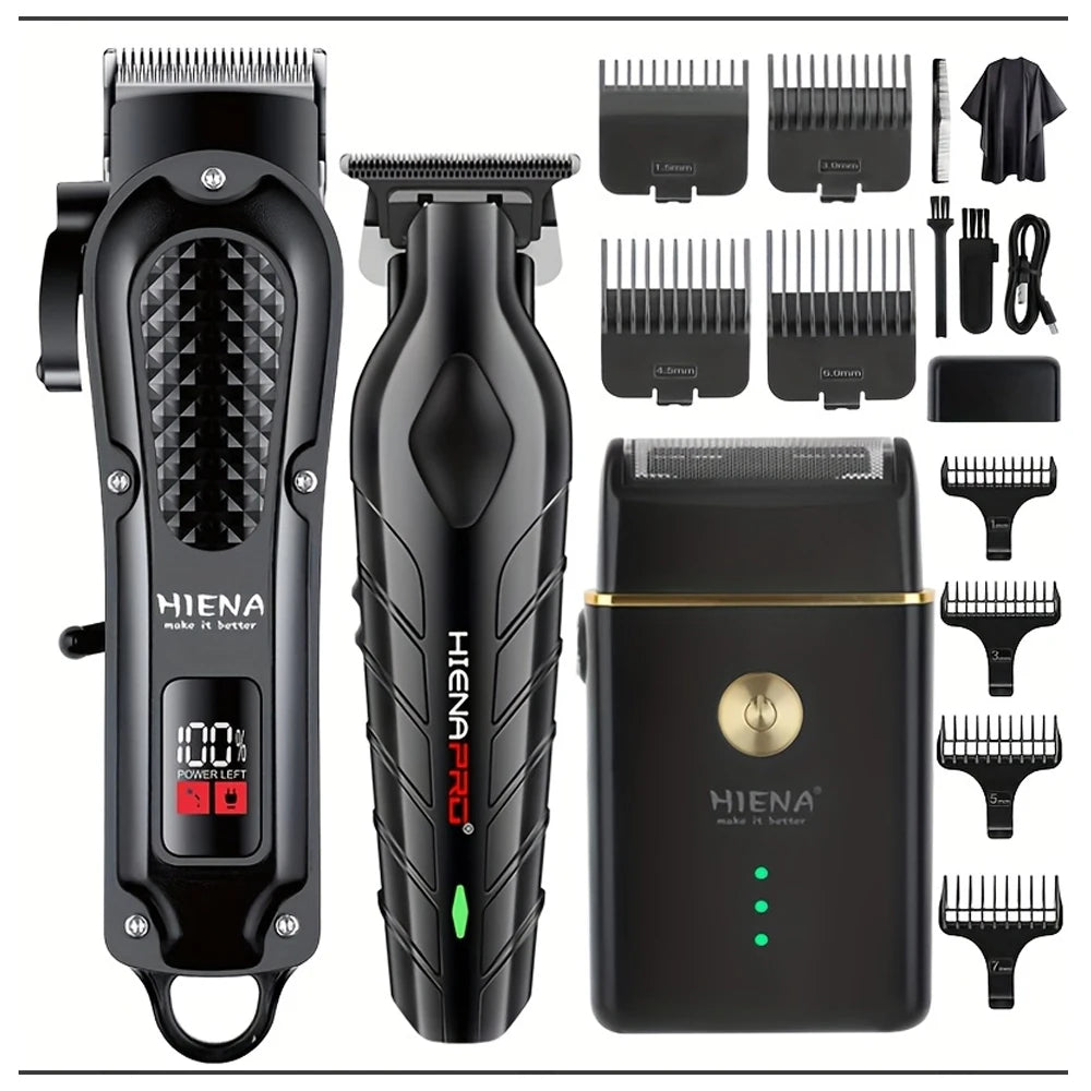 Mans Hair Clipper Set Metal Electric Cordless Hair Trimmer for Barber