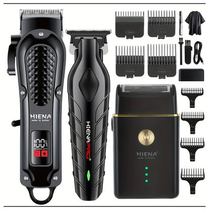 Mans Hair Clipper Set Metal Electric Cordless Hair Trimmer for Barber