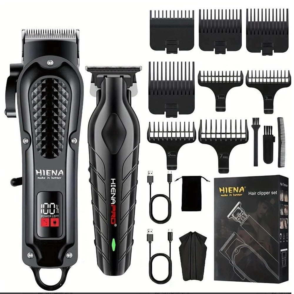 Mans Hair Clipper Set Metal Electric Cordless Hair Trimmer for Barber