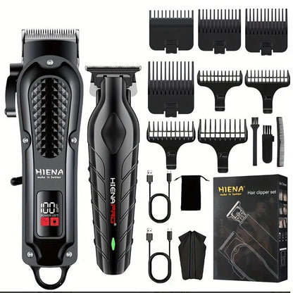 Mans Hair Clipper Set Metal Electric Cordless Hair Trimmer for Barber