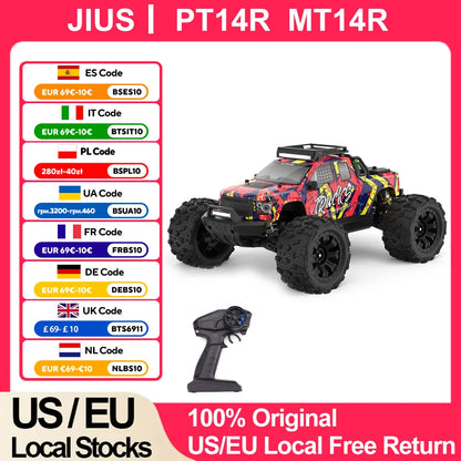80km/h JIUSI PT14R 1/14 RC Car Brushless 2.4G Remote Control Racing Car 4WD High Speed Off-road RC Truck 3S 35C 2200mAh