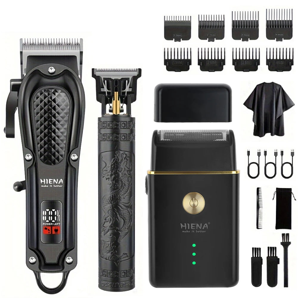 Mans Hair Clipper Set Metal Electric Cordless Hair Trimmer for Barber