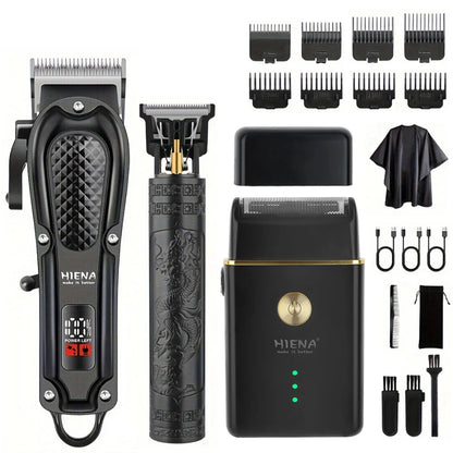 Mans Hair Clipper Set Metal Electric Cordless Hair Trimmer for Barber