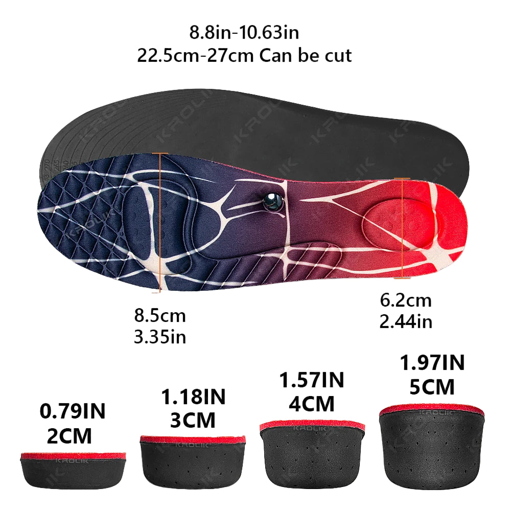 Magnet Massage invisiable Height Increase Insoles for Men Women