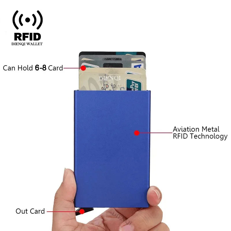 Credit Card Holder Metal Thin Slim Smart Wallet