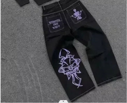 Y2K Distressed Wide Leg Jeans