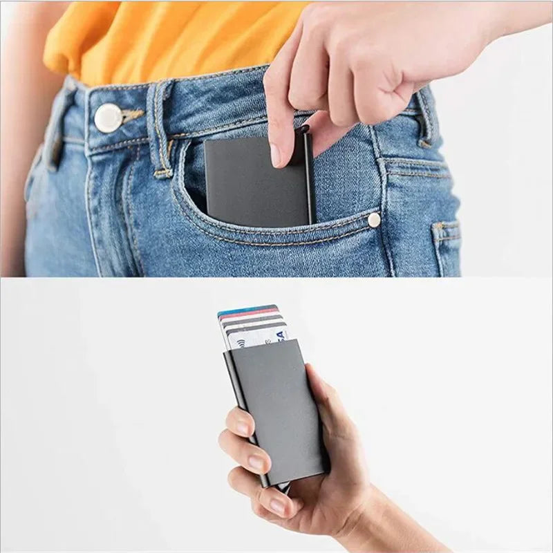 Credit Card Holder Metal Thin Slim Smart Wallet