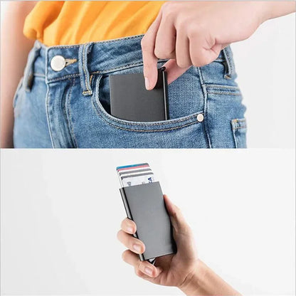 Credit Card Holder Metal Thin Slim Smart Wallet