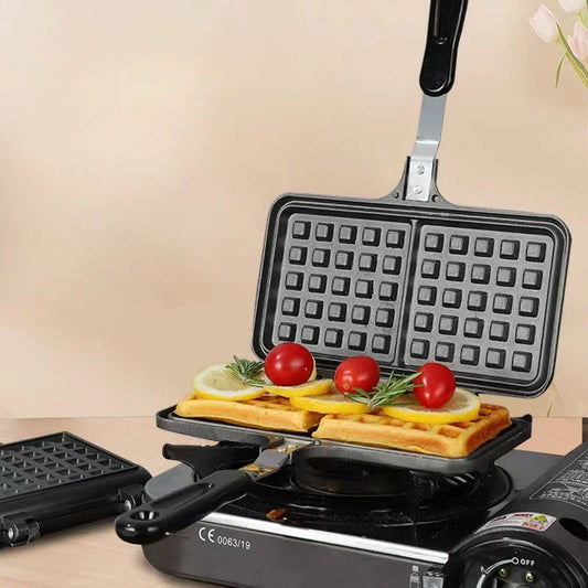 Household Gas Waffle Mold Cake Bread Waffle Machine Baking Tray Double-sided Non Stick Pan Baking Grid Cake Machine