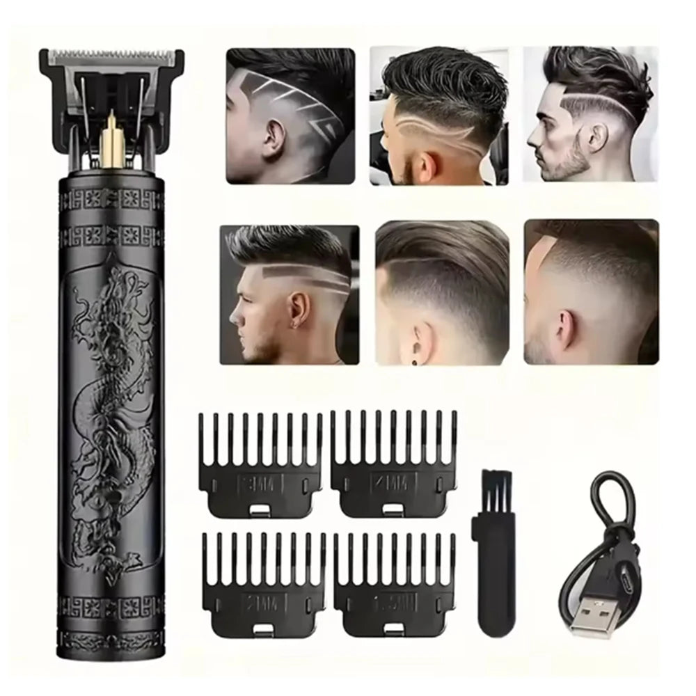 Mans Hair Clipper Set Metal Electric Cordless Hair Trimmer for Barber