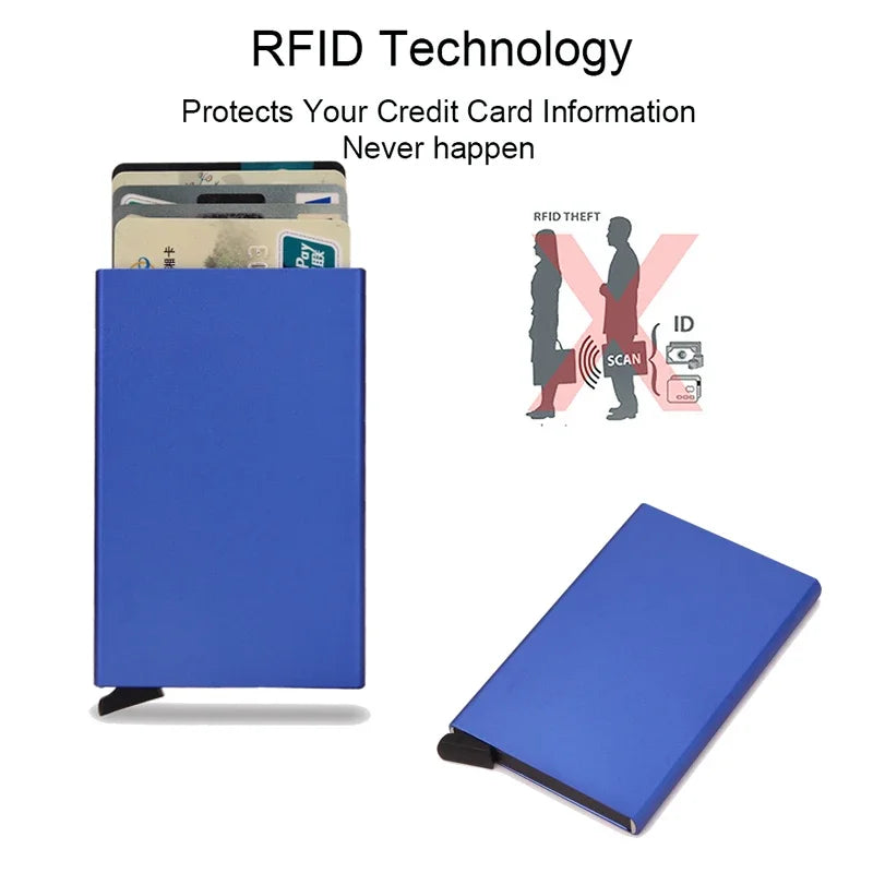 Credit Card Holder Metal Thin Slim Smart Wallet