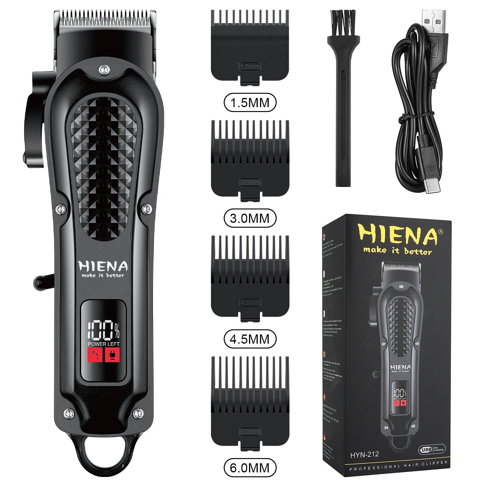 Mans Hair Clipper Set Metal Electric Cordless Hair Trimmer for Barber