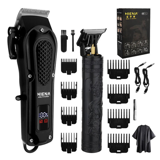 Hair Clipper Set Metal Electric Cordless Hair Trimmer for Barber LCD Display Hair cutt