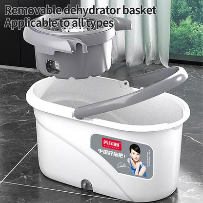 360° Spin Mop and Bucket Set with 2 Microfiber Refills, a Stainless Steel Adjustable Telescopic Pole, and a Plastic Bucket for Household General Cleaning. Wipes Steam Mop Roll Mop Magic Eraser Mop Super Mop