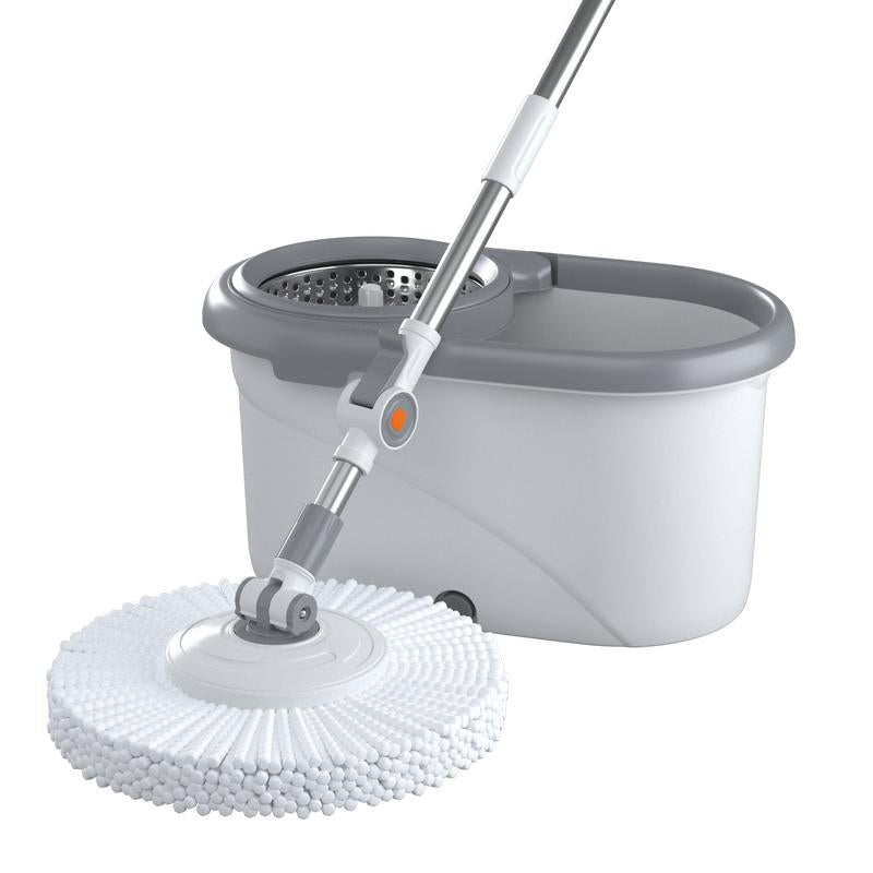 360° Spin Mop and Bucket Set with 2 Microfiber Refills, a Stainless Steel Adjustable Telescopic Pole, and a Plastic Bucket for Household General Cleaning. Wipes Steam Mop Roll Mop Magic Eraser Mop Super Mop