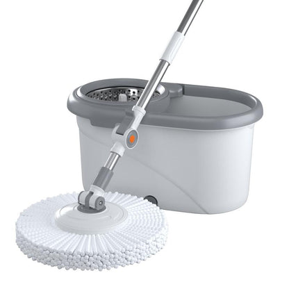 360° Spin Mop and Bucket Set with 2 Microfiber Refills, a Stainless Steel Adjustable Telescopic Pole, and a Plastic Bucket for Household General Cleaning. Wipes Steam Mop Roll Mop Magic Eraser Mop Super Mop